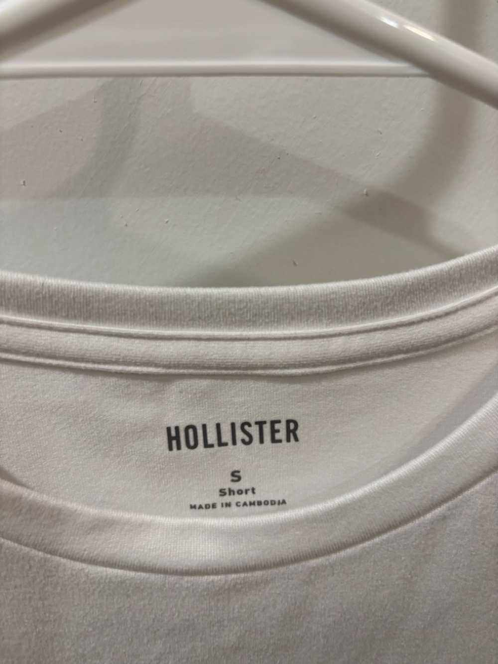 Hollister White Soft Strech Seamless Fabric Crew Baby Tee - Picture 4 of 5